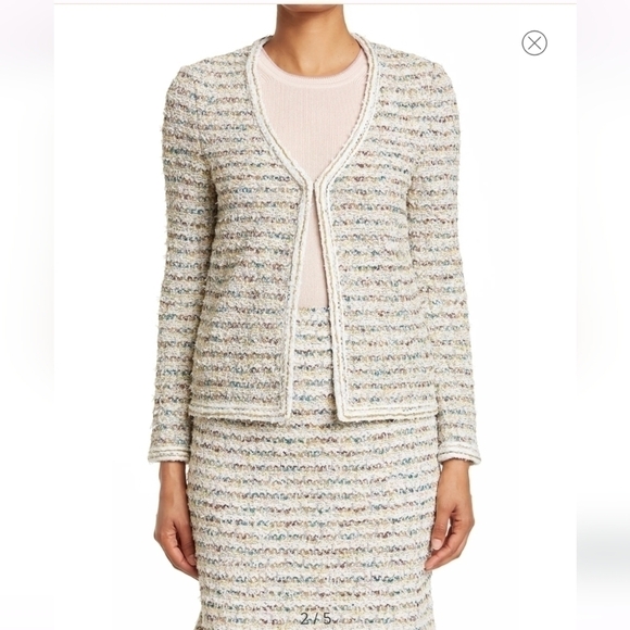 St. John Collection Soft Paper Eyelash Tweed Knit Jacket size 4